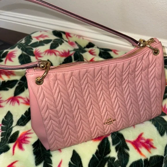Coach Pink Quilted Shoulder Bag - Picture 1 of 3